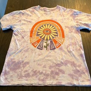 Full Tilt Womens Small Tye Dye Save Our Planet Follow The Sun Soft Tee Shirt